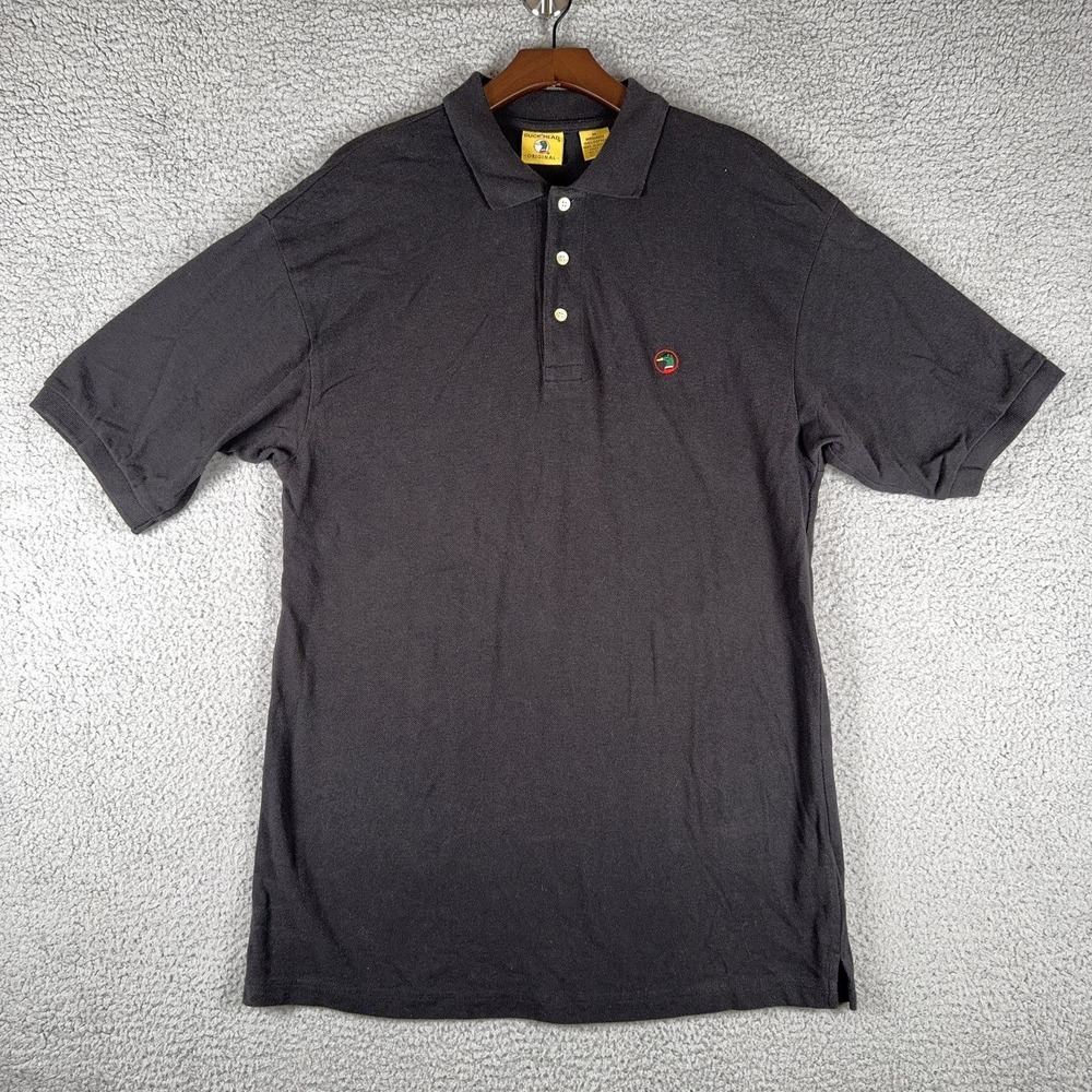 Duck Head Original Polo Shirt Mens M Black Embroidered Logo 100% Cotton Golf